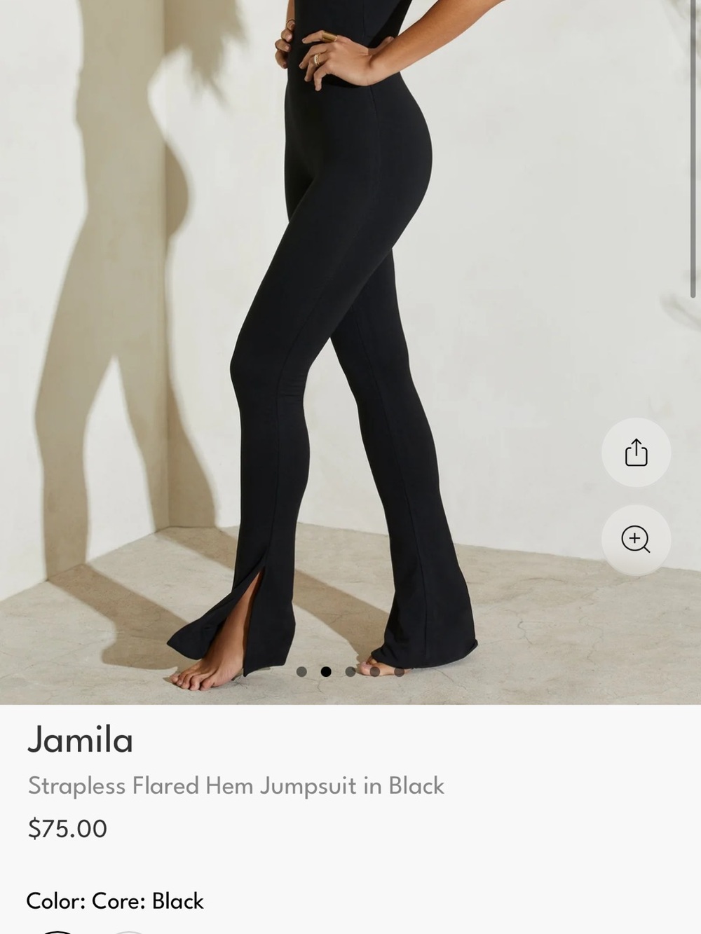 Strapless Flared Jumpsuit in Black